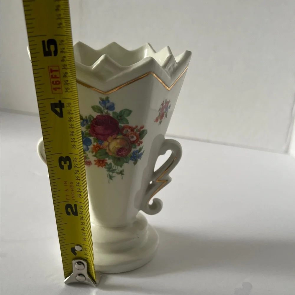 Small‎ Floral Vase with Handles Made in Slovakia